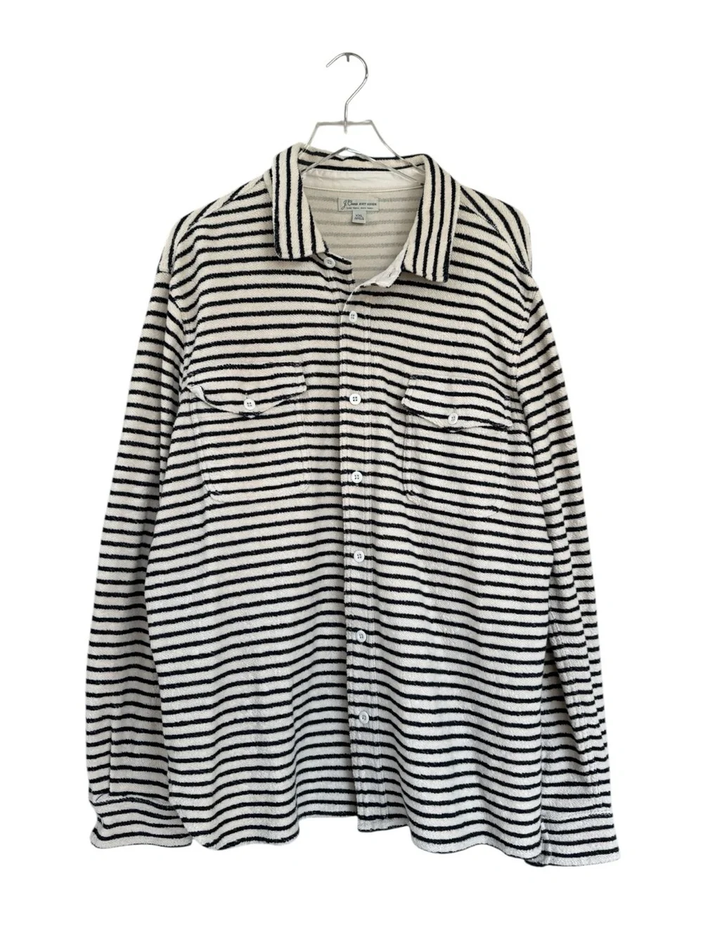 J.Crew Knit Goods Striped Terry Cloth Shirt Jacket - XXL